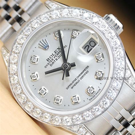 ladies white gold and diamond rolex watch|rolex lady datejust white gold.